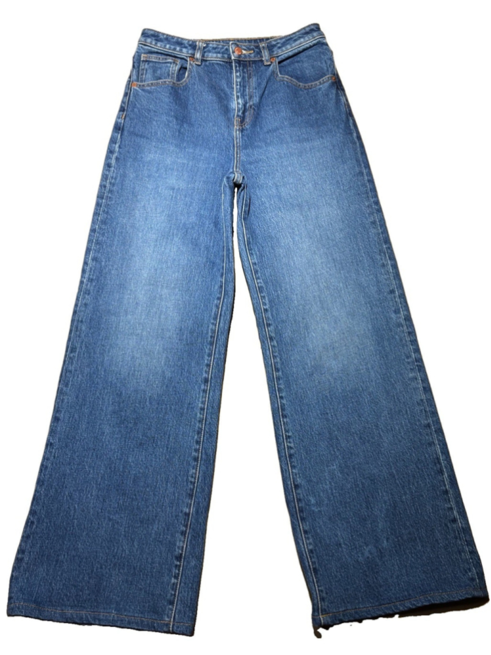 PINK Victoria’s Secret Wide Leg Jeans Size 4 High Rise Blue Wash Relaxed Denim